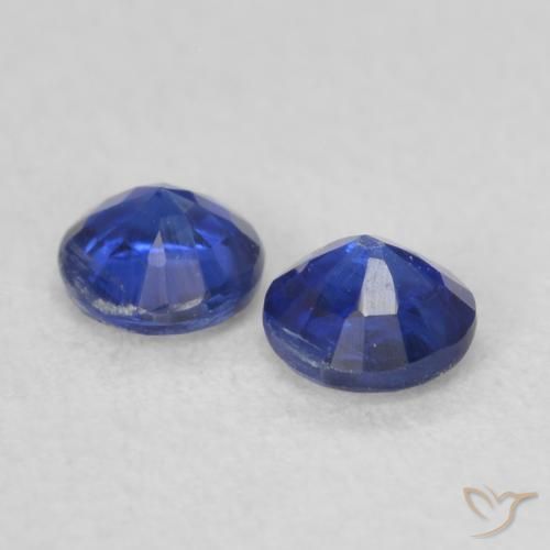 Gemme di Cianite Blu navy naturale da 0.47 ct, Rotondo, VS-SI