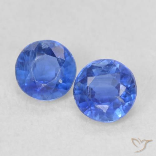 0.60ctw Naturale Blu scuro Cianite, Rotondo, VS-SI