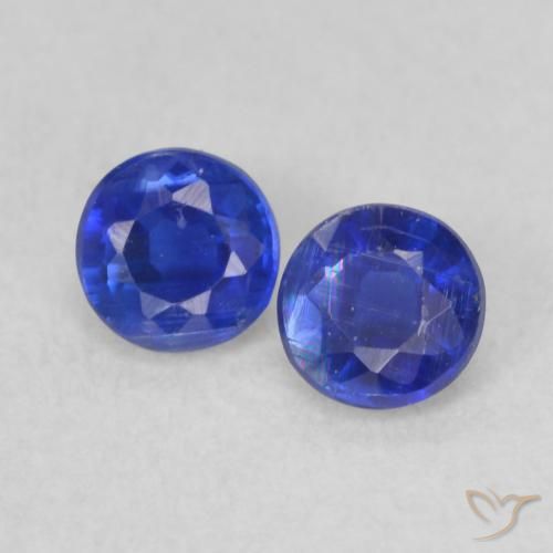 0.51ctw Naturale Blu scuro Cianite, Rotondo, VS-SI