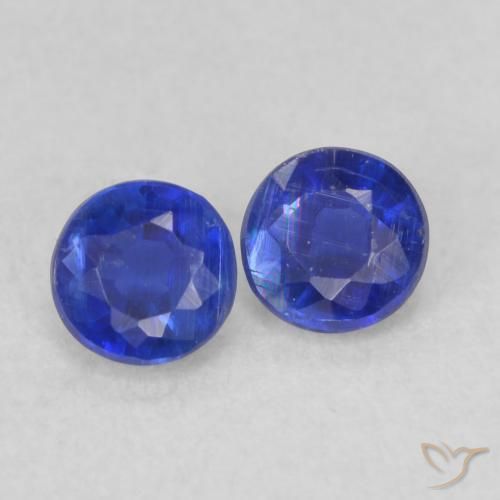 Gemme di Cianite Blu scuro naturale da 0.51 ct, Rotondo, VS-SI