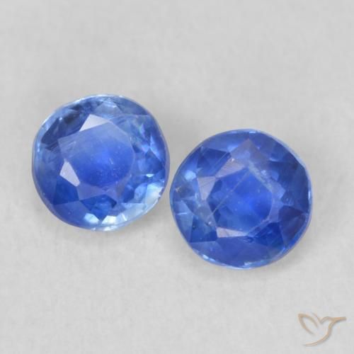 0.55ctw Naturale Blu Egiziano Cianite, Rotondo, VS-SI