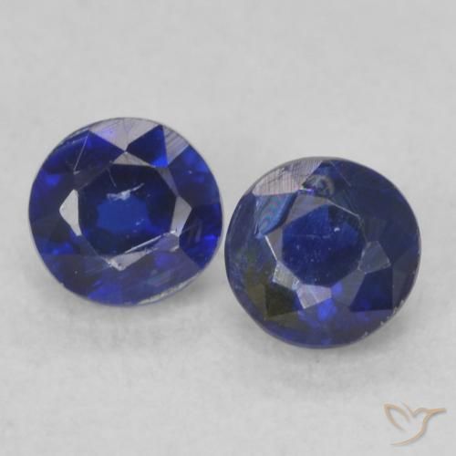 0.56ctw Naturale Blu scuro Cianite, Rotondo, VS-SI