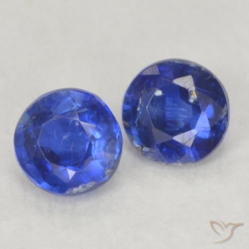 Gemme di Cianite Blu navy naturale da 0.45 ct, Rotondo, VS-SI