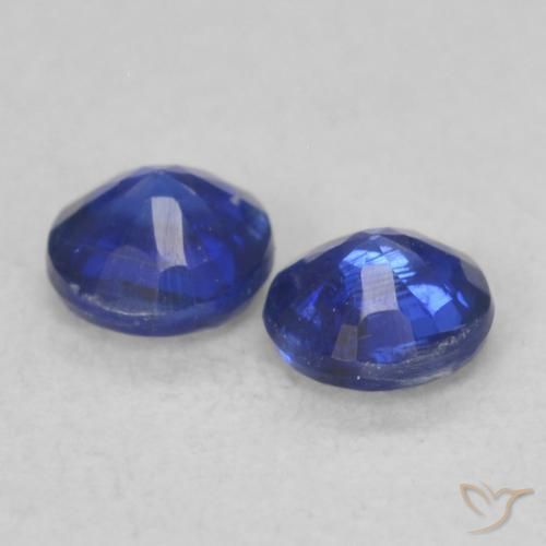 Gemme di Cianite Blu navy naturale da 0.45 ct, Rotondo, VS-SI