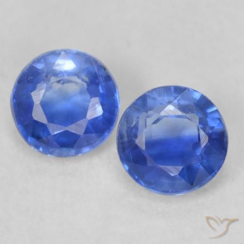 0.54ctw Naturale vero blu Cianite, Rotondo, VS-SI