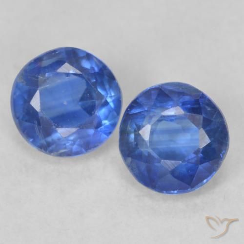 0.57ctw Naturale Blu scuro Cianite, Rotondo, VS-SI