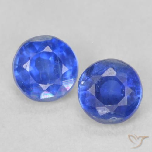 0.51ctw Naturale vero blu Cianite, Rotondo, VS-SI