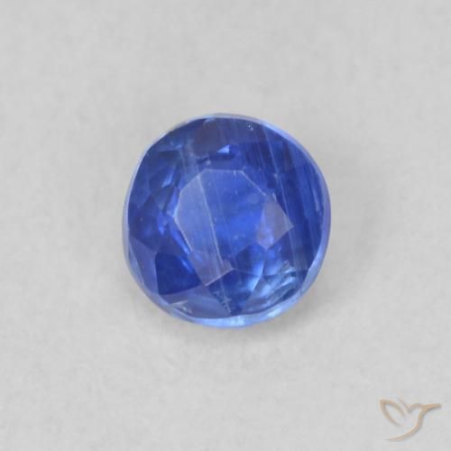 Cianite Blu scuro naturale da 0.26 ct, Taglio rotondo, VS