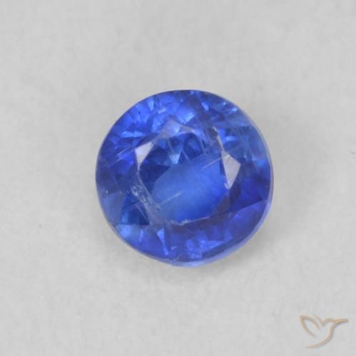 0.33ct Naturale Blu scuro Cianite, Rotondo, VS-SI