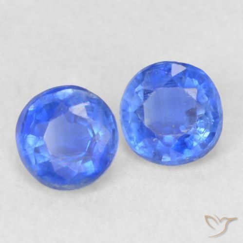 Gemme di Cianite Blu profondo azzurro naturale da 0.47 ct, Rotondo, VS-SI