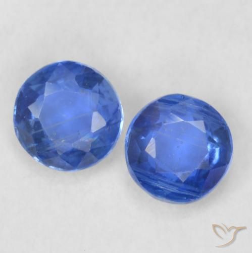 0.48ctw Naturale Blu scuro Cianite, Rotondo, VS-SI