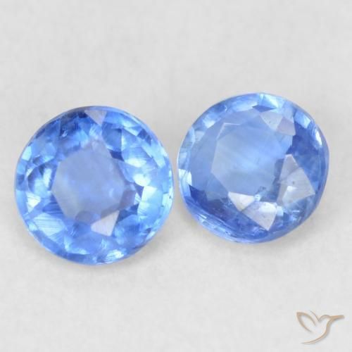 Gemme di Cianite Blu navy chiaro naturale da 0.44 ct, Rotondo, VS-SI