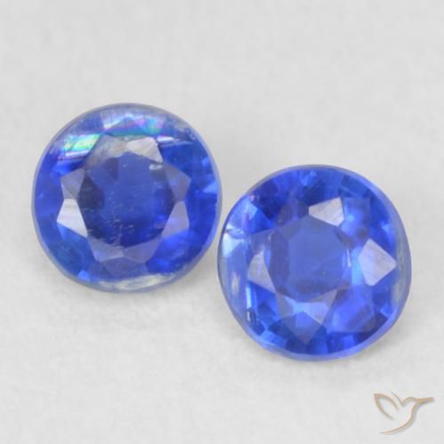 0.48ctw Naturale Blu navy Cianite, Rotondo, VS-SI