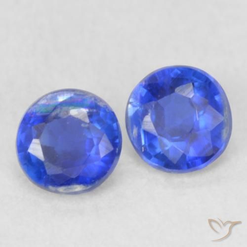 Gemme di Cianite Blu navy naturale da 0.48 ct, Rotondo, VS-SI