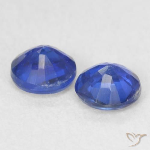 Gemme di Cianite Blu navy naturale da 0.48 ct, Rotondo, VS-SI