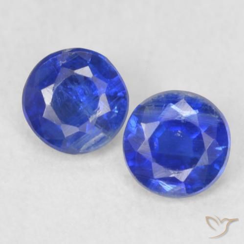 0.48ctw Naturale Blu navy Cianite, Rotondo, VS-SI