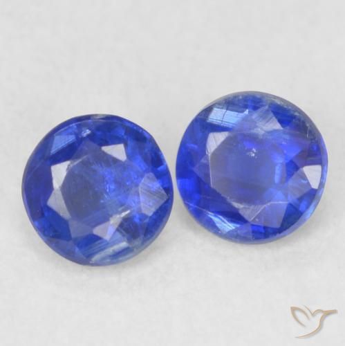 Gemme di Cianite Blu navy naturale da 0.48 ct, Rotondo, VS-SI
