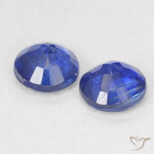Gemme di Cianite Blu navy naturale da 0.48 ct, Rotondo, VS-SI