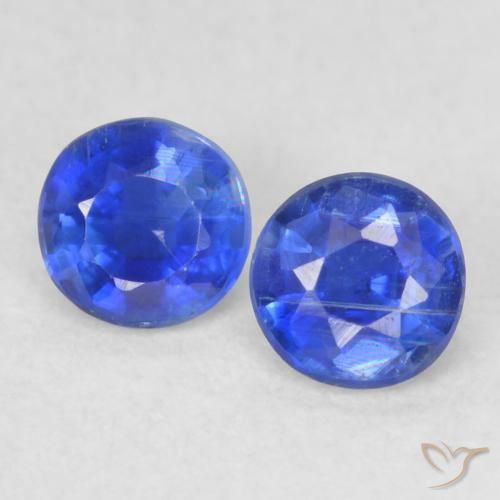 0.47ctw Naturale Blu scuro Cianite, Rotondo, VS-SI