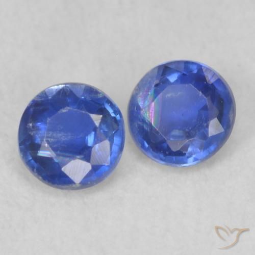 Gemme di Cianite vero blu naturale da 0.46 ct, Rotondo, VS-SI