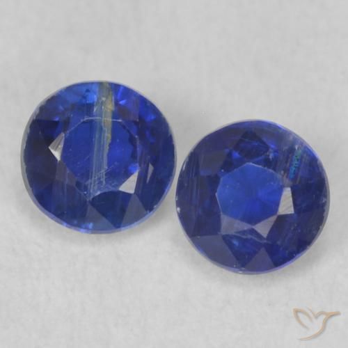 0.57ctw Naturale Blu navy Cianite, Rotondo, VS-SI