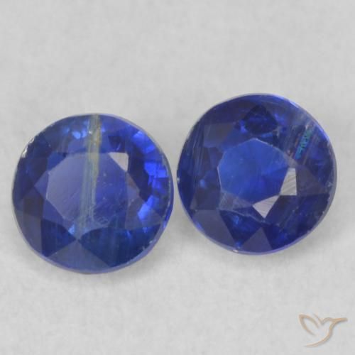 Gemme di Cianite Blu navy naturale da 0.57 ct, Rotondo, VS-SI