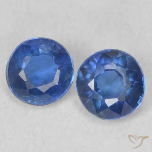 0.56ctw Naturale Blu scuro Cianite, Rotondo, VS-SI