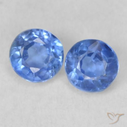 0.53ctw Naturale Bambina blu Cianite, Rotondo, Traslucido
