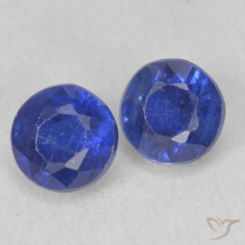 Gemme di Cianite Blu navy naturale da 0.67 ct, Rotondo, VS-SI