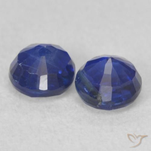Gemme di Cianite Blu navy naturale da 0.67 ct, Rotondo, VS-SI