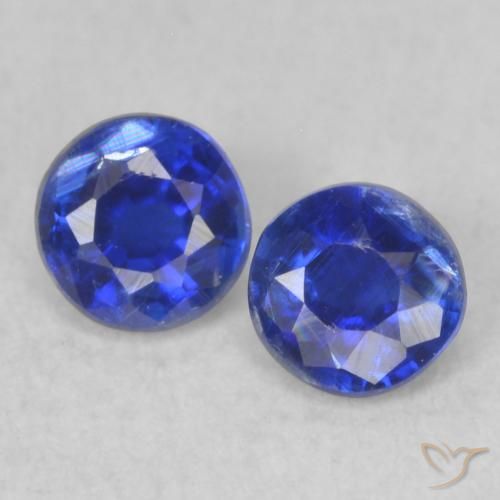 0.45ctw Naturale Blu scuro Cianite, Rotondo, VS-SI