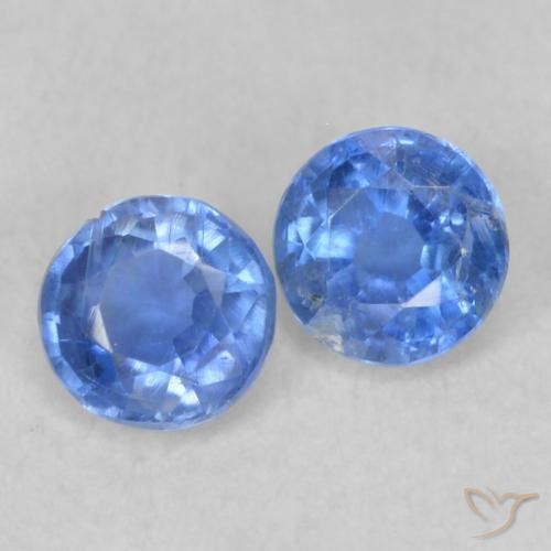 Gemme di Cianite Blu navy chiaro naturale da 0.44 ct, Rotondo, VS-SI