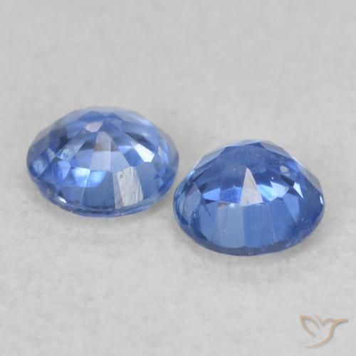 Gemme di Cianite Blu navy chiaro naturale da 0.44 ct, Rotondo, VS-SI