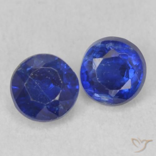 Gemme di Cianite Blu navy naturale da 0.58 ct, Rotondo, VS-SI