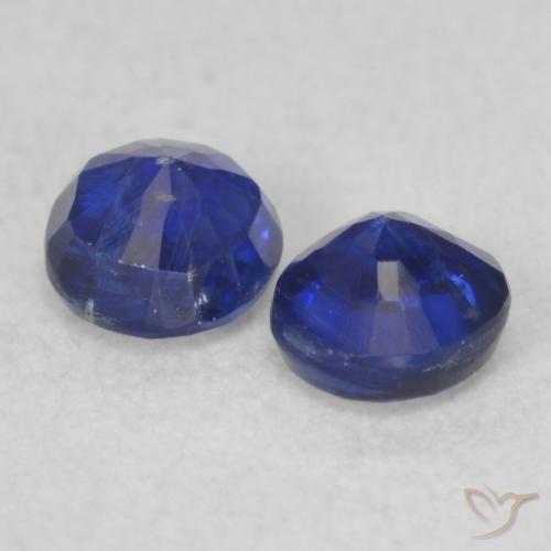 Gemme di Cianite Blu navy naturale da 0.58 ct, Rotondo, VS-SI