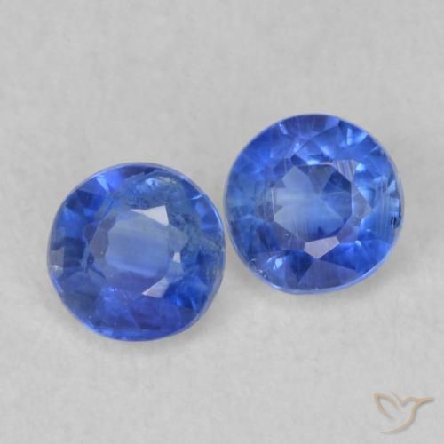 0.58ctw Naturale vero blu Cianite, Rotondo, VS-SI