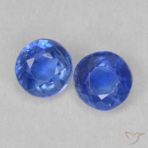 0.52ctw Naturale Blu scuro Cianite, Rotondo, VS-SI