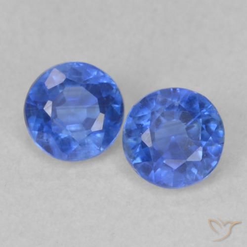 0.59ctw Naturale Blu navy Cianite, Rotondo, VS-SI