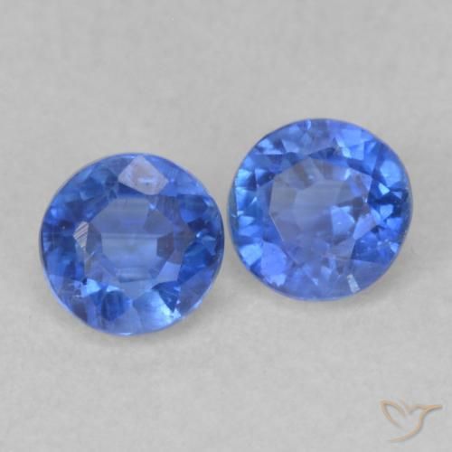 Gemme di Cianite Blu navy naturale da 0.59 ct, Rotondo, VS-SI
