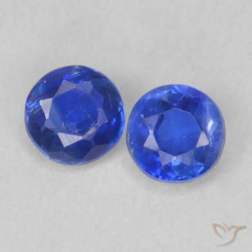 0.44ctw Naturale Blu navy Cianite, Rotondo, VS-SI