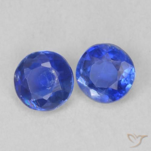 Gemme di Cianite Blu navy naturale da 0.44 ct, Rotondo, VS-SI