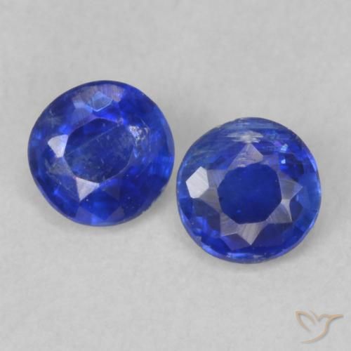 0.46ctw Naturale Blu scuro Cianite, Rotondo, VS-SI