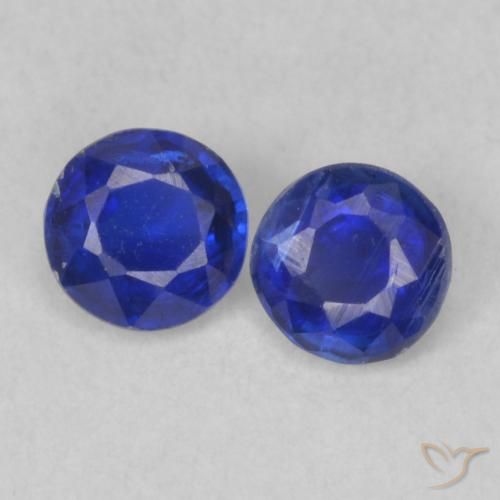 0.46ctw Naturale Blu scuro Cianite, Rotondo, VS-SI