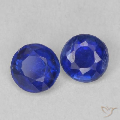 Gemme di Cianite Blu scuro naturale da 0.46 ct, Rotondo, VS-SI