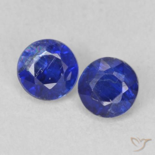 0.55ctw Naturale Blu navy Cianite, Rotondo, VS-SI