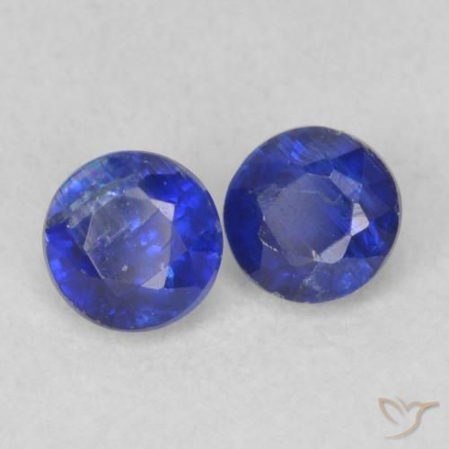 Gemme di Cianite Blu navy naturale da 0.55 ct, Rotondo, VS-SI