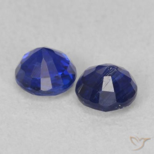 Gemme di Cianite Blu navy naturale da 0.55 ct, Rotondo, VS-SI