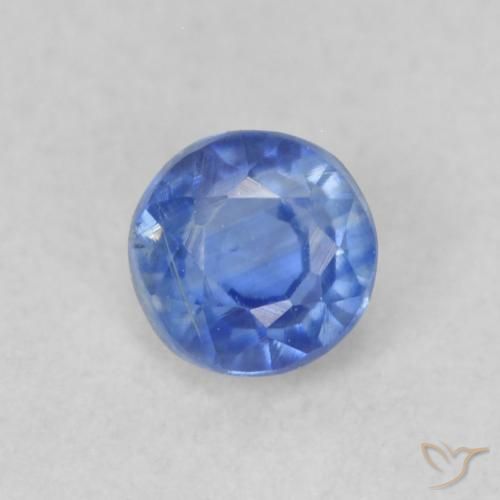 0.35ct Naturale Blu acceso Cianite, Rotondo, VS