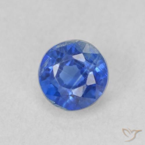 0.36ct Naturale Blu Navy brillante Cianite, Rotondo, VS
