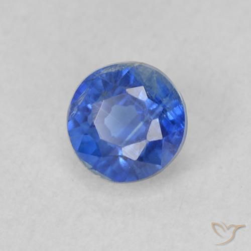Cianite Blu Navy brillante naturale da 0.36 ct, Rotondo, VS